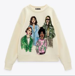 Zara NWT sweatshirt with girls print